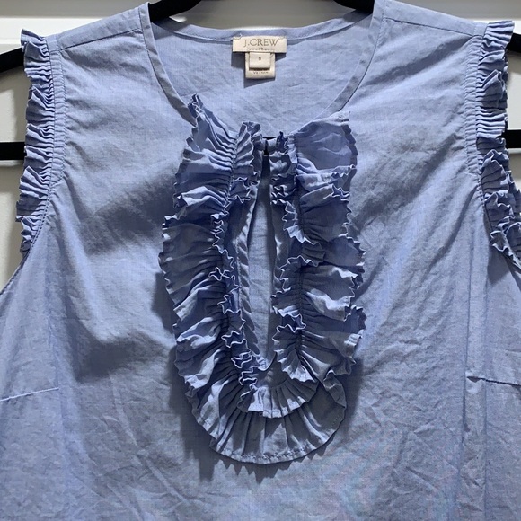 J Crew Ruffle Front Sleeveless Blouse Tunic - Picture 4 of 5